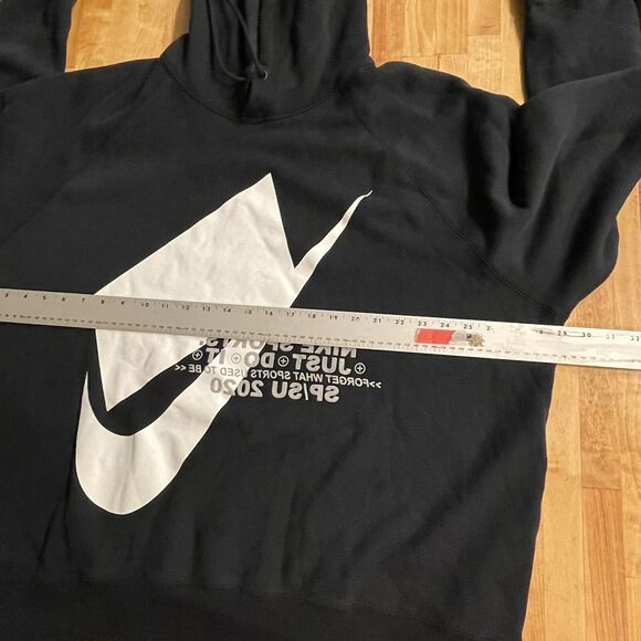 Nike Sportswear Hoodie Mirrored GraphicCJ5048 010 Big Swoosh Logo Pullover XXL‎ - Picture 7 of 10